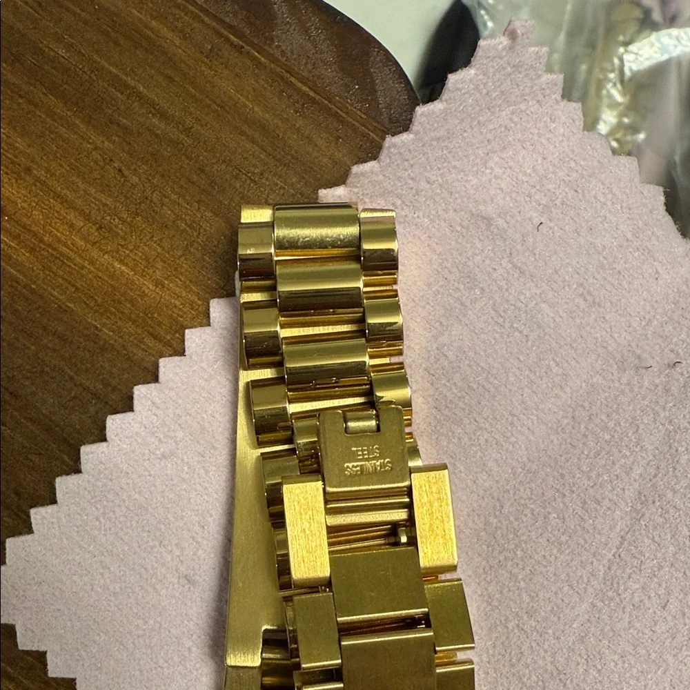 Gucci Gold Men's Bracelet with Black Lettering